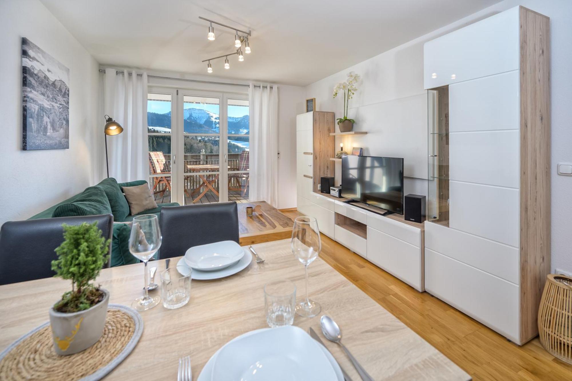 Haus "Bergblick" Ferienwohnung Falken Mit 1 Schlafzimmer 上施陶芬 外观 照片